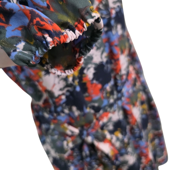 Eclair Lined Floral Splat Dress With Tie Belt Size Small - Picture 3 of 9